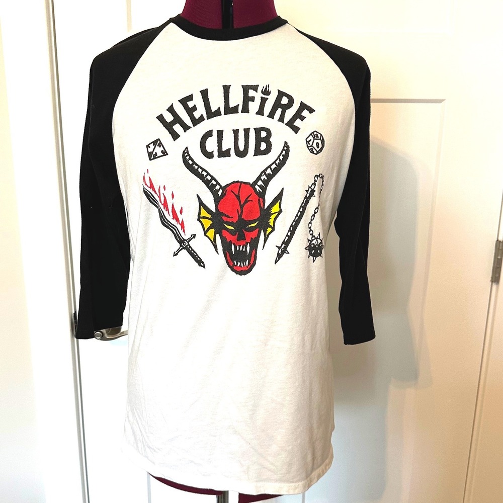 Stranger Things Hellfire Club Baseball Shirt Our Universe Netflix Size Medium